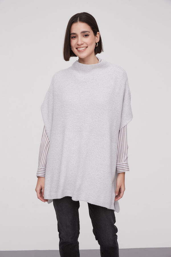 PONCHO AMELIEN GRIS MELANGE image number null