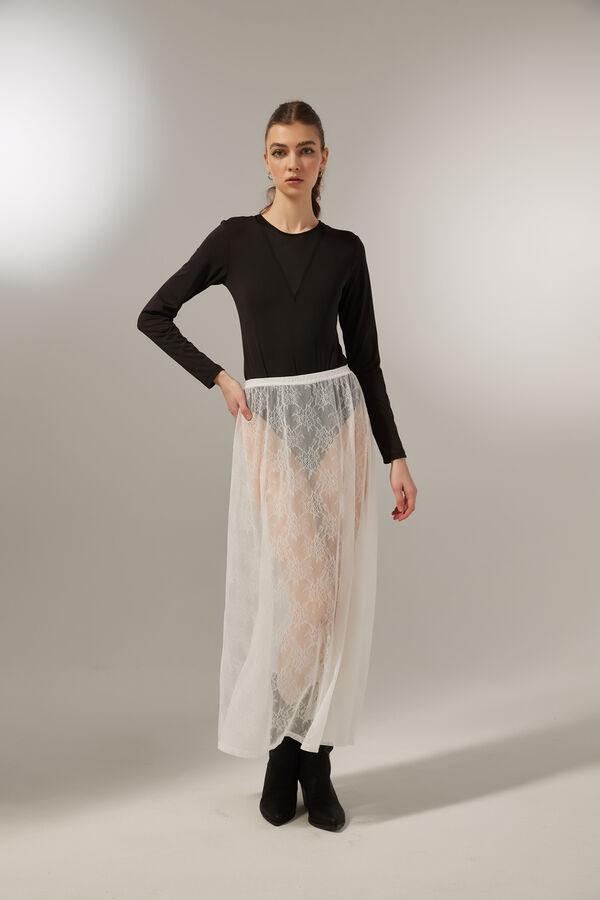 FALDA BURET MARFIL  / OFF WHITE image number null