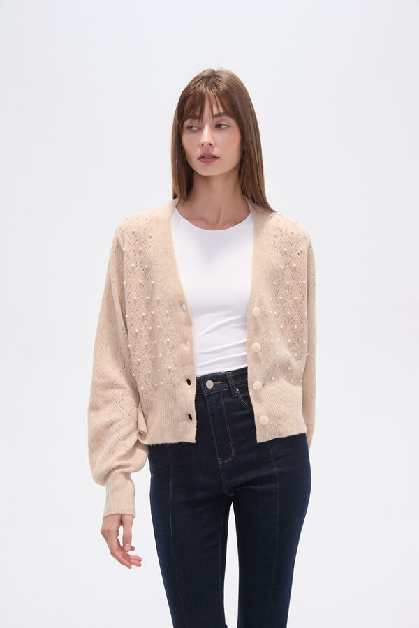 CARDIGAN RESUN BEIGE MELANGE image number null