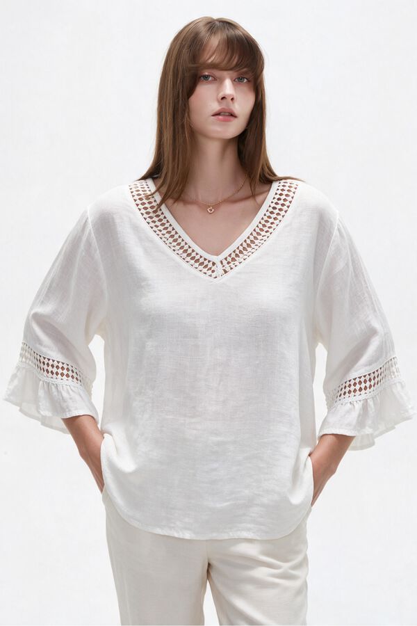 BLUSA SURNIA 70809 MARFIL  / OFF WHITE image number null
