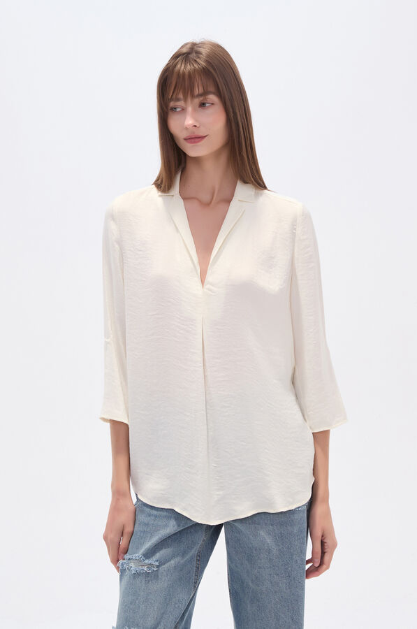 BLUSA LAREN MARFIL  / OFF WHITE image number null
