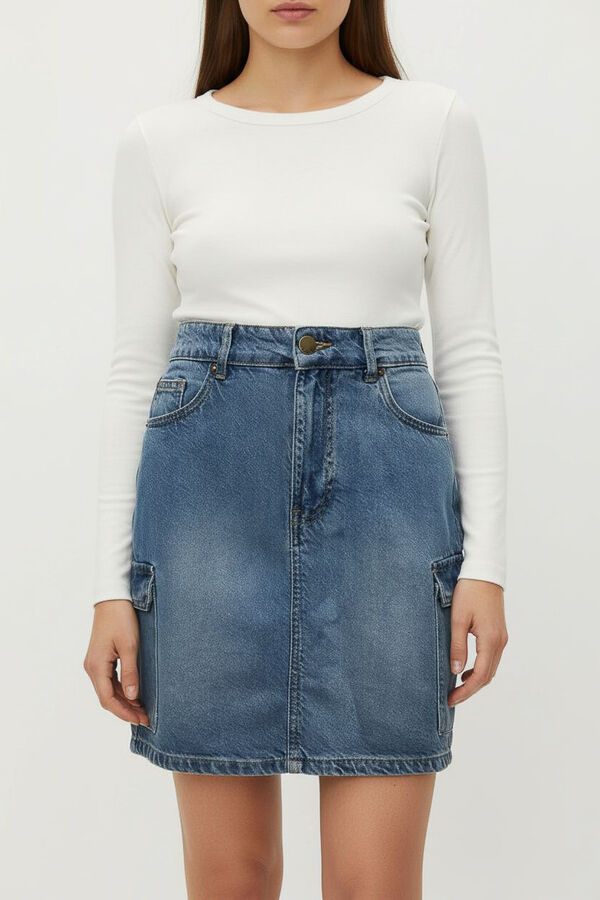 FALDA ZIARA AZUL GRISACEO image number null