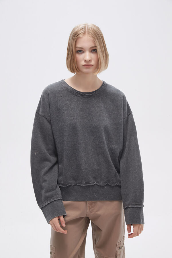 SUDADERA RAMITO GRIS OSCURO image number null
