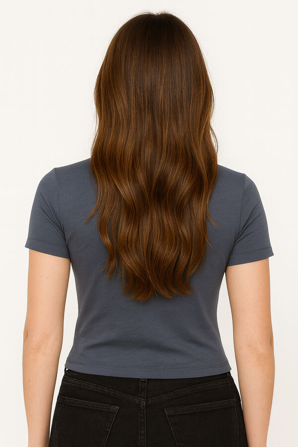 REMERA FLORED GRIS TOPO image number null
