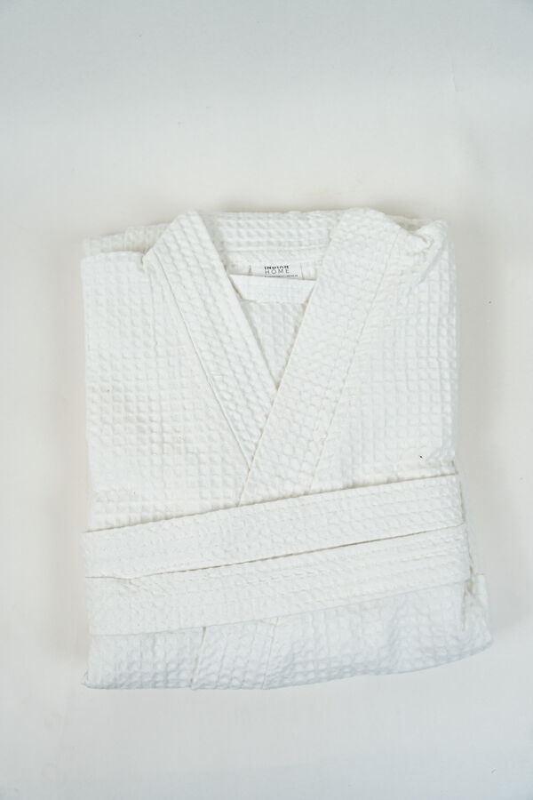 Bata de Baño Wafle BLANCO image number null