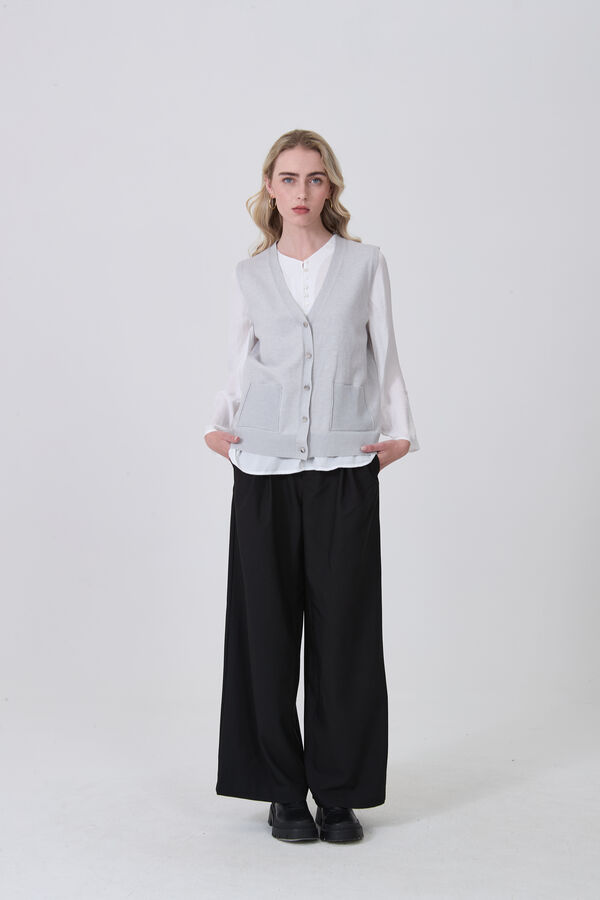 CHALECO TEBAL GRIS MELANGE image number null