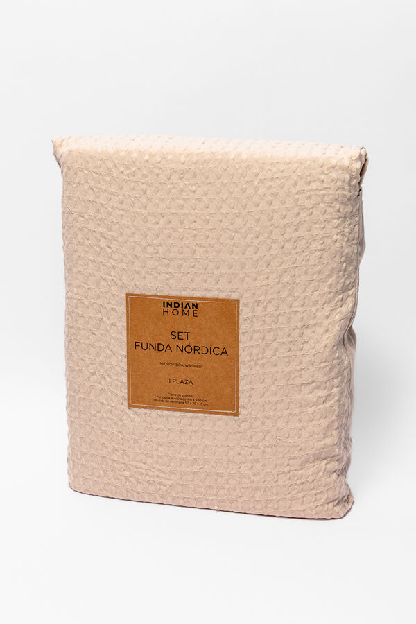 Funda  N&oacute;rdica 1 plaza Microfibra WASHED BEIGE image number null