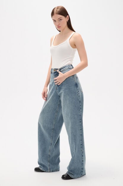 PANTALON OPALAN AZUL GRISACEO image number null