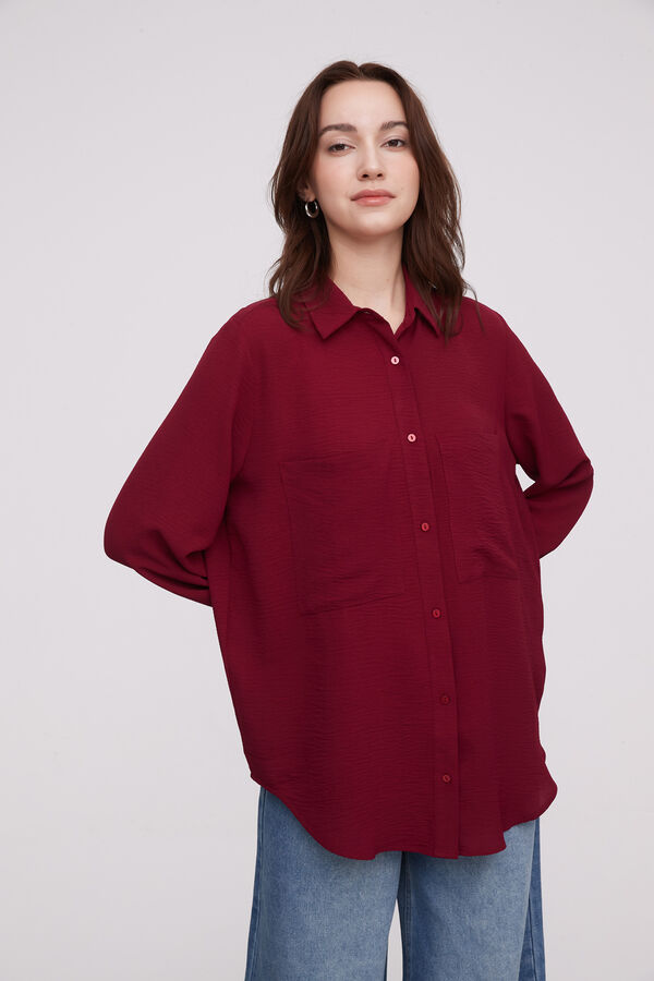 CAMISA MECHI BORDEAUX OSCURO image number null
