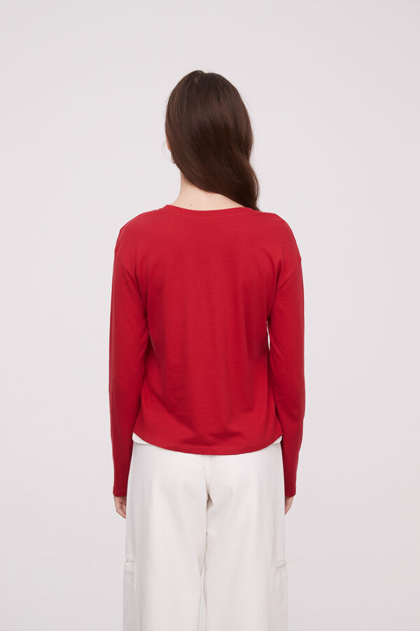 REMERA DUPLA ROJO OSCURO image number null
