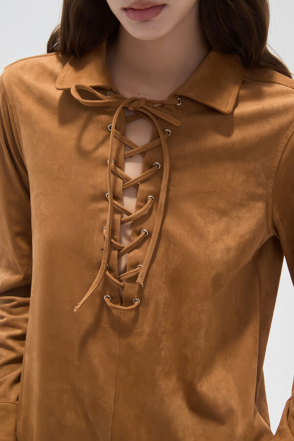 BLUSA AMENI CAMEL image number null