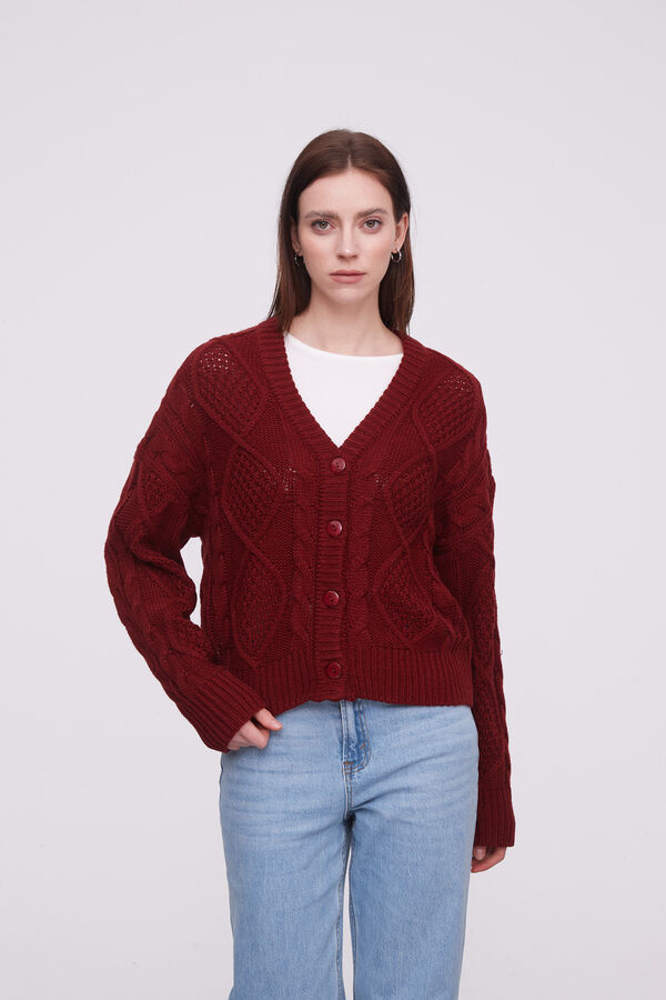 CARDIGAN BARTO BORDEAUX image number null