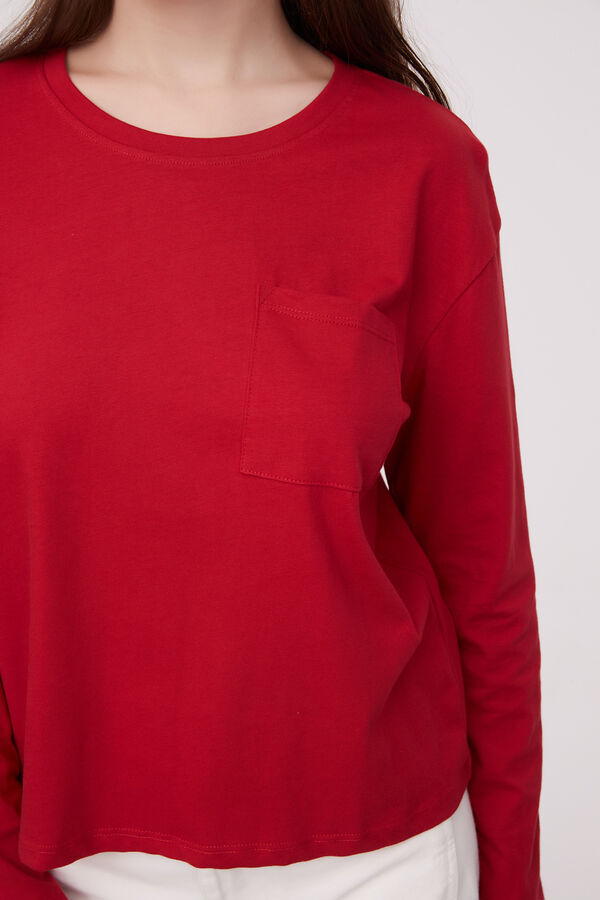 REMERA DUPLA ROJO OSCURO image number null