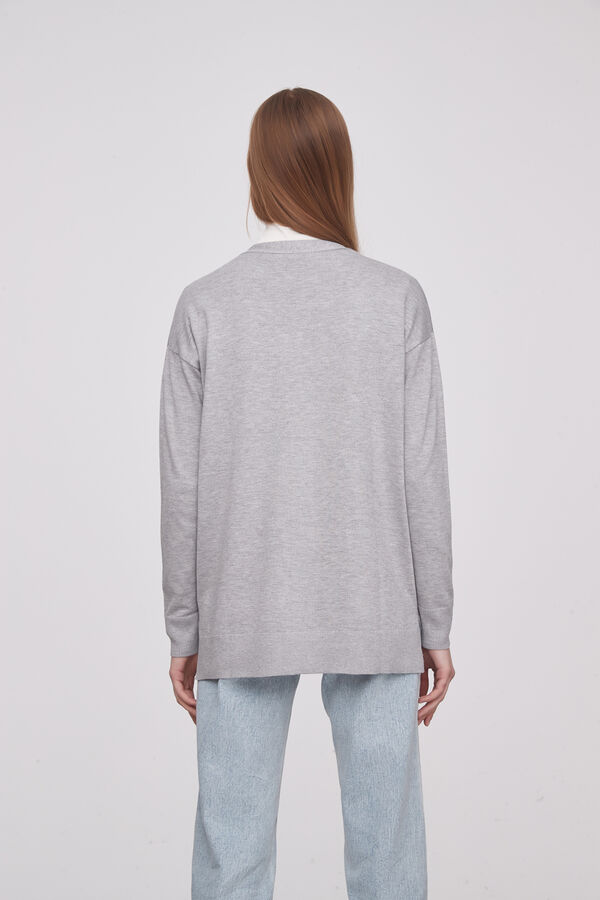 CARDIGAN SUSUL GRIS MELANGE MEDIO image number null