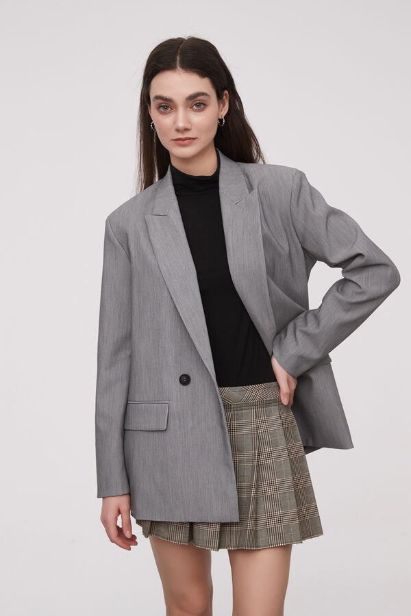 BLAZER DASAR GRIS MELANGE MEDIO image number null