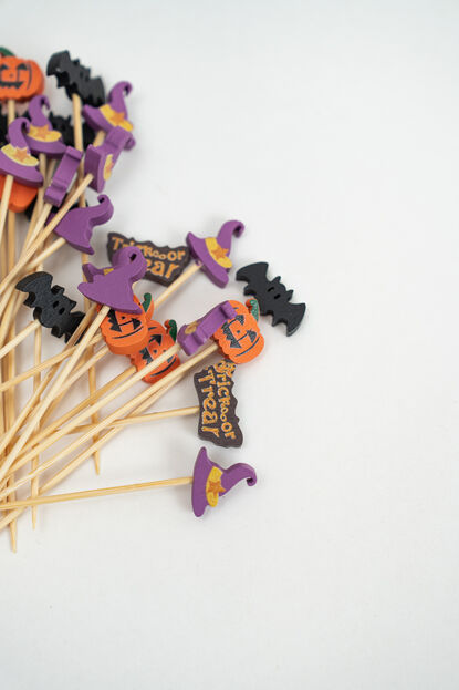 Utensillos Pinchos de Copet&iacute;n Halloween, 25 Piezas COLOR UNICO image number null