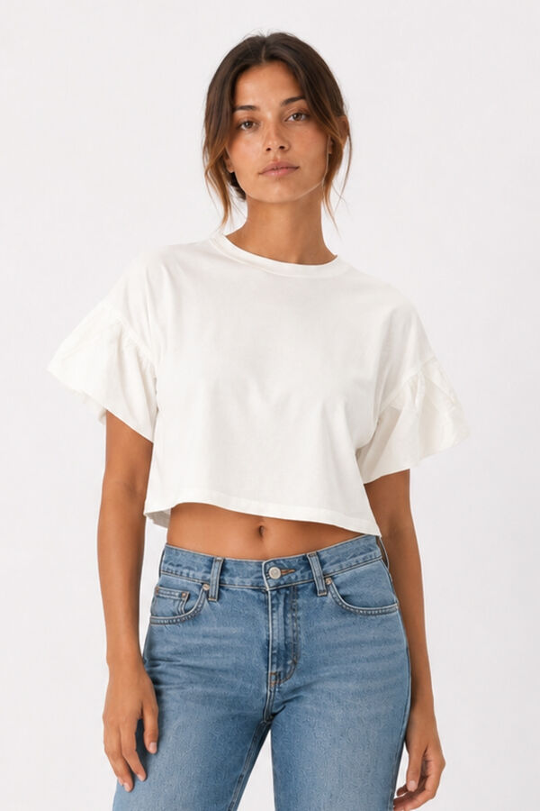 REMERA RASPEN MARFIL  / OFF WHITE image number null