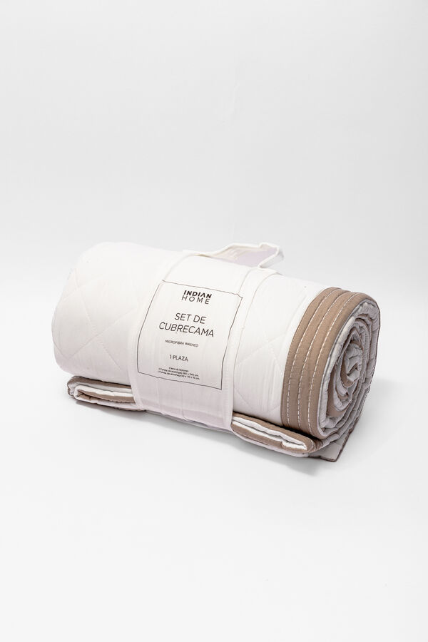 Cubrecama  1 Plaza Microfibra WASHED BLANCO image number null