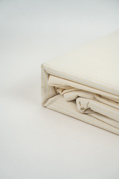 S&aacute;banas 2 plazas Queen 144 Hilos Stripes CREMA image number null