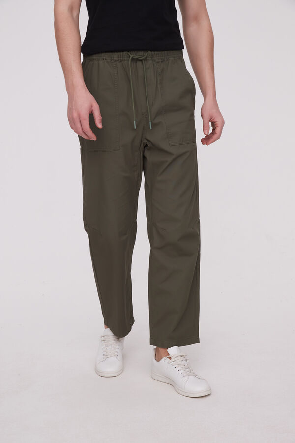 PANTALON CALVELLO VERDE OLIVA OSCURO image number null