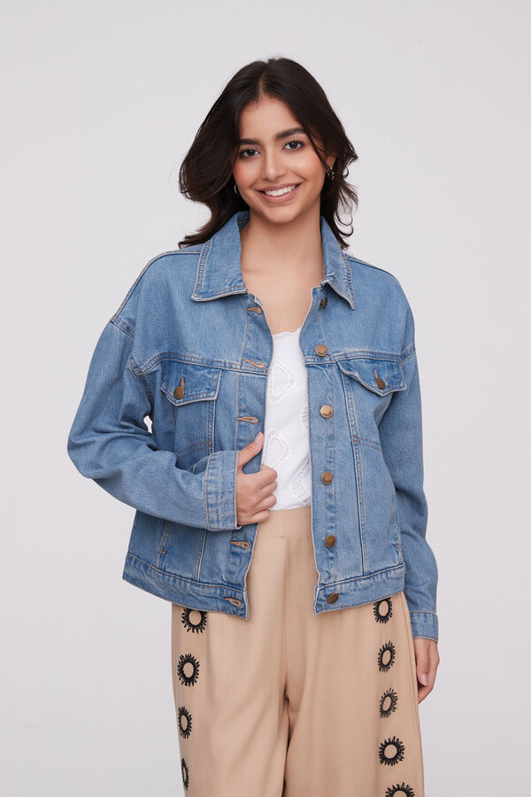 CAMPERA LIAH AZUL GRISACEO image number null
