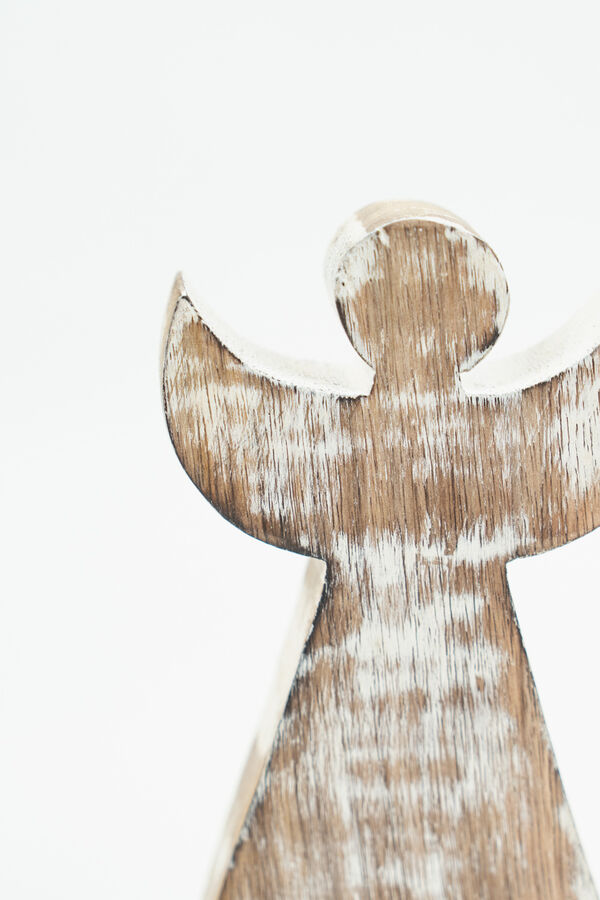 Deco Navidad &Aacute;ngel de Madera con Base COLOR UNICO image number null