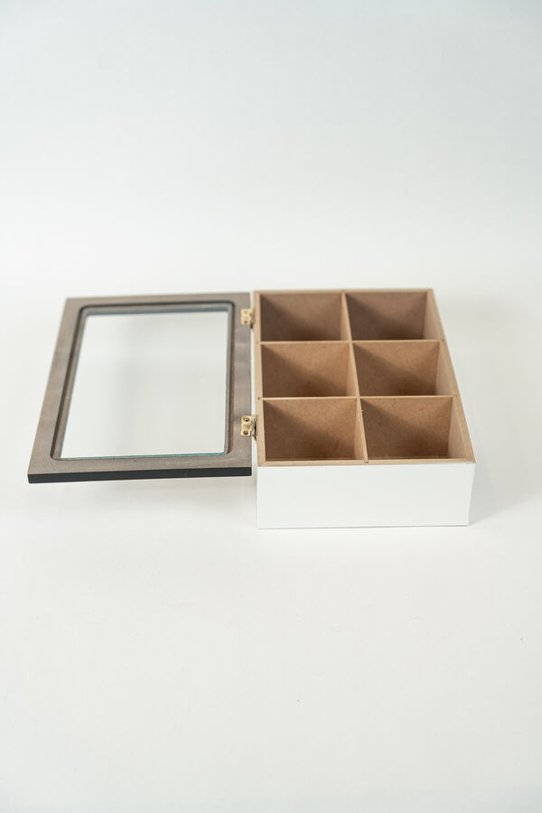 Caja para T&eacute; Aryel, 6 separaciones. NEGRO image number null