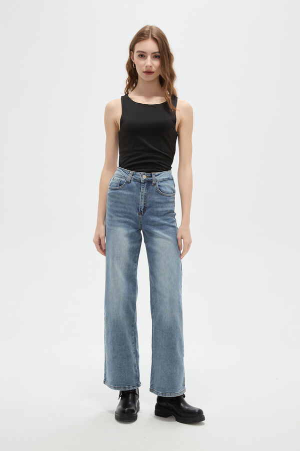 PANTALON RUBBIA AZUL CLARO image number null