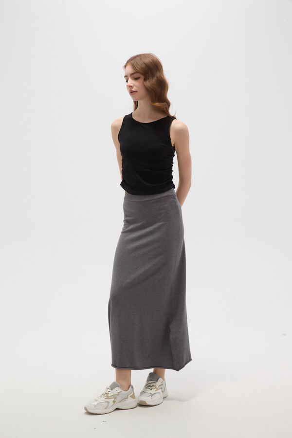 FALDA VALIRA GRIS MELANGE OSCURO image number null