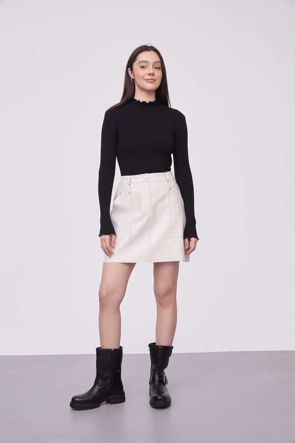 FALDA JAMBE MARFIL  / OFF WHITE image number null