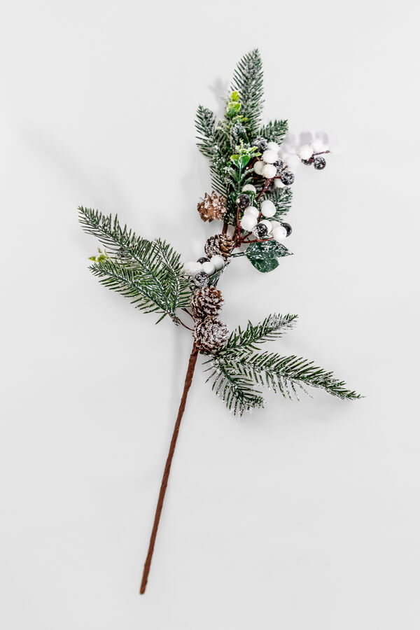 Deco Navidad Rama Bolas Blancas Nevadas COLOR UNICO image number null