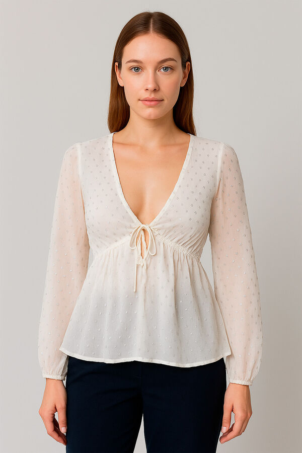 BLUSA ROTU MARFIL  / OFF WHITE image number null
