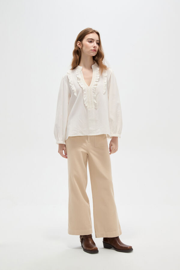 BLUSA PAVEN MARFIL  / OFF WHITE image number null