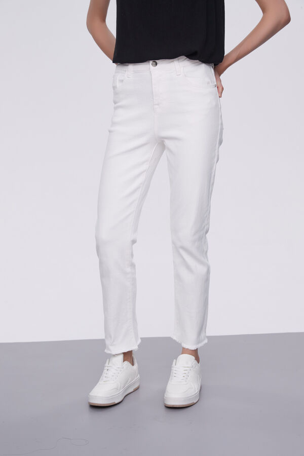 PANTALON CALENDRE MARFIL  / OFF WHITE image number null