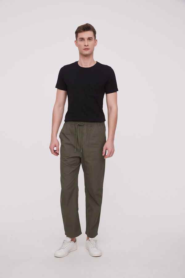 PANTALON CALVELLO VERDE OLIVA OSCURO image number null