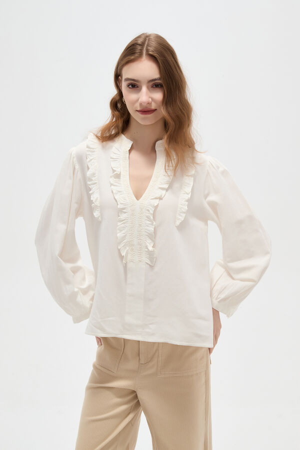 BLUSA PAVEN MARFIL  / OFF WHITE image number null