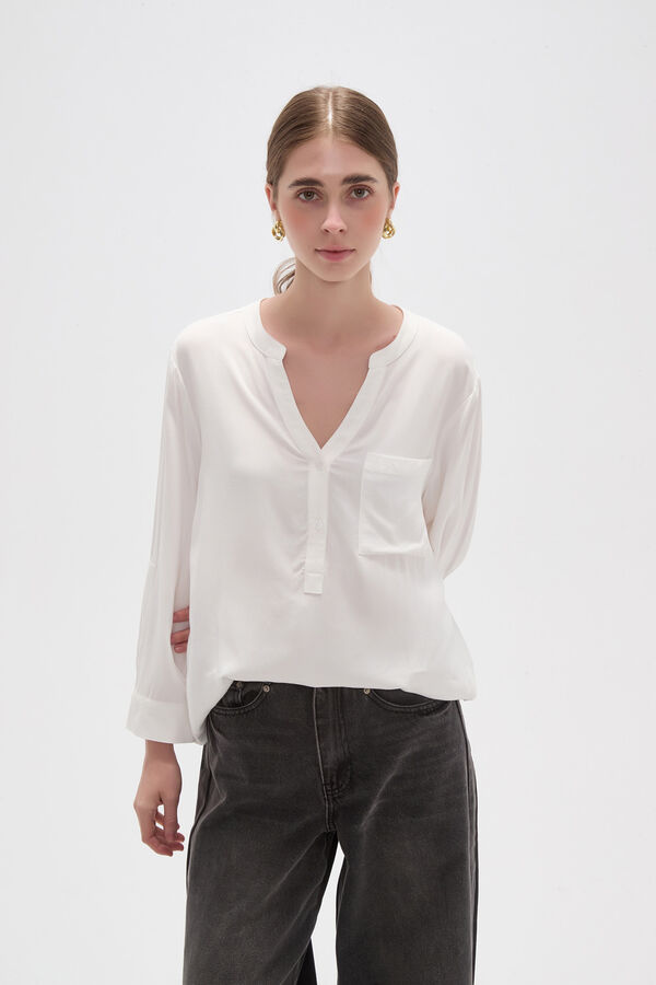 BLUSA AU MARFIL  / OFF WHITE image number null