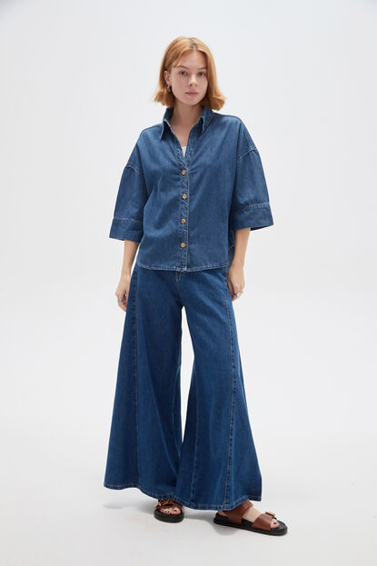 CAMISA ZALO 70607 AZUL MEDIO image number null
