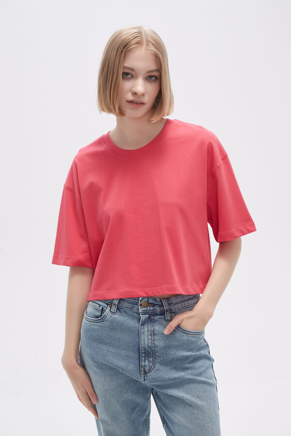 REMERA SOLIS ROJO CORAL image number null