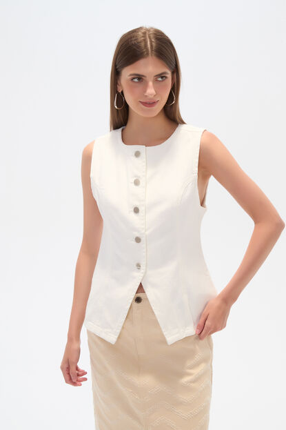 CHALECO ELVONA MARFIL  / OFF WHITE image number null