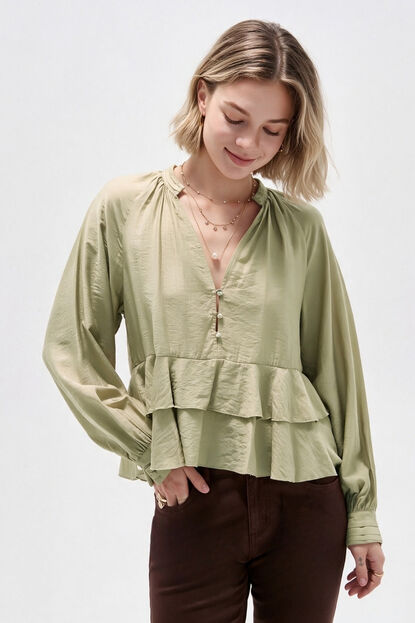 BLUSA KLYROS 70607 VERDE GRISACEO image number null