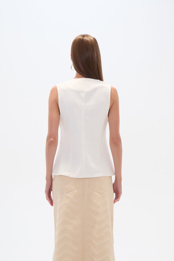 CHALECO ELVONA MARFIL  / OFF WHITE image number null