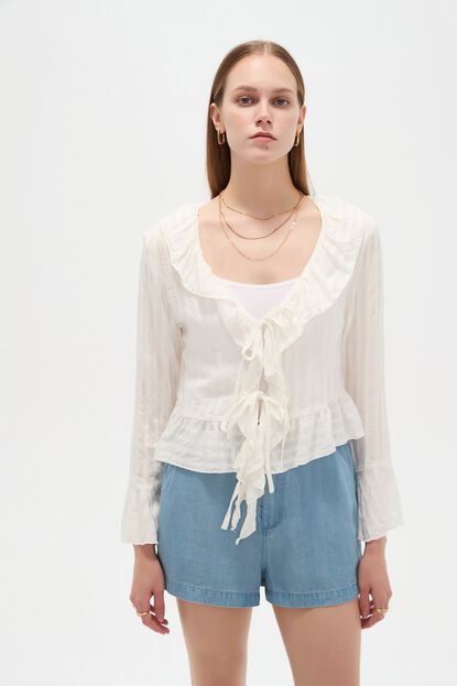 BLUSA VIREX MARFIL  / OFF WHITE image number null