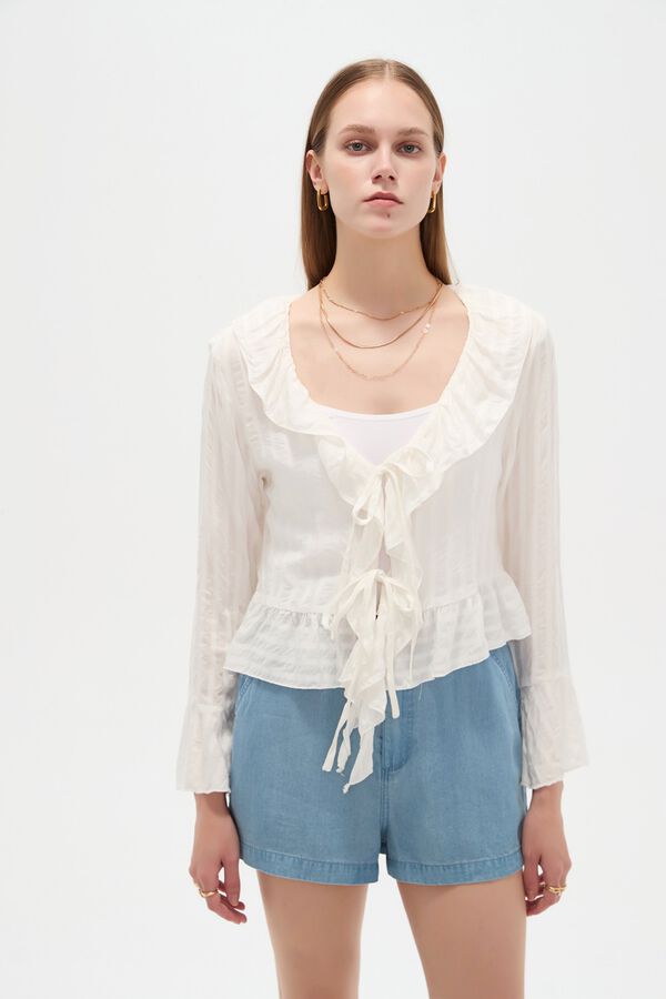 BLUSA VIREX MARFIL  / OFF WHITE image number null