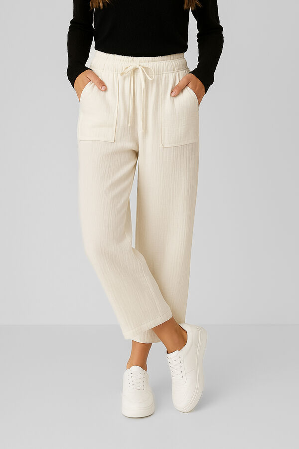 PANTALON RAVENEA MARFIL  / OFF WHITE image number null