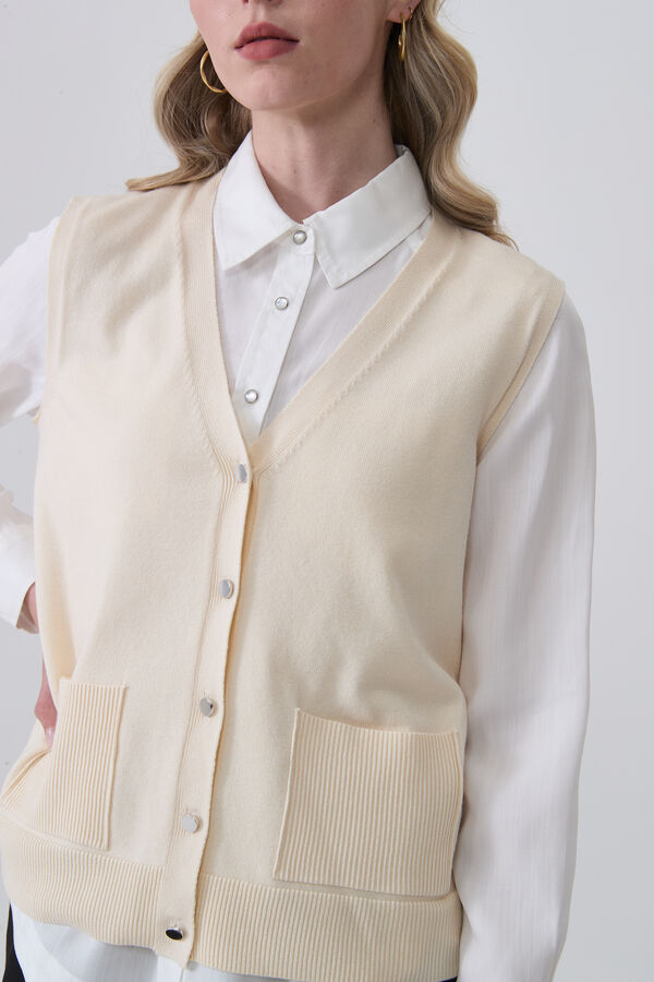 CHALECO TEBAL CRUDO / NATURAL image number null