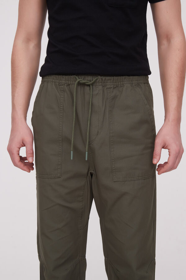 PANTALON CALVELLO VERDE OLIVA OSCURO image number null