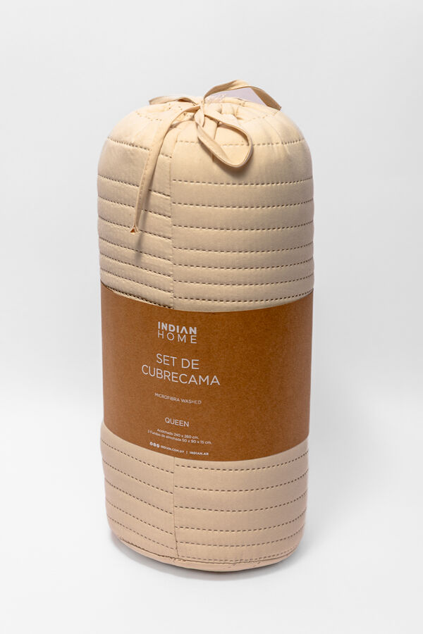 Cubrecama 2 Plazas Queen Microfibra WASHED TAUPE / MINK / VISON image number null
