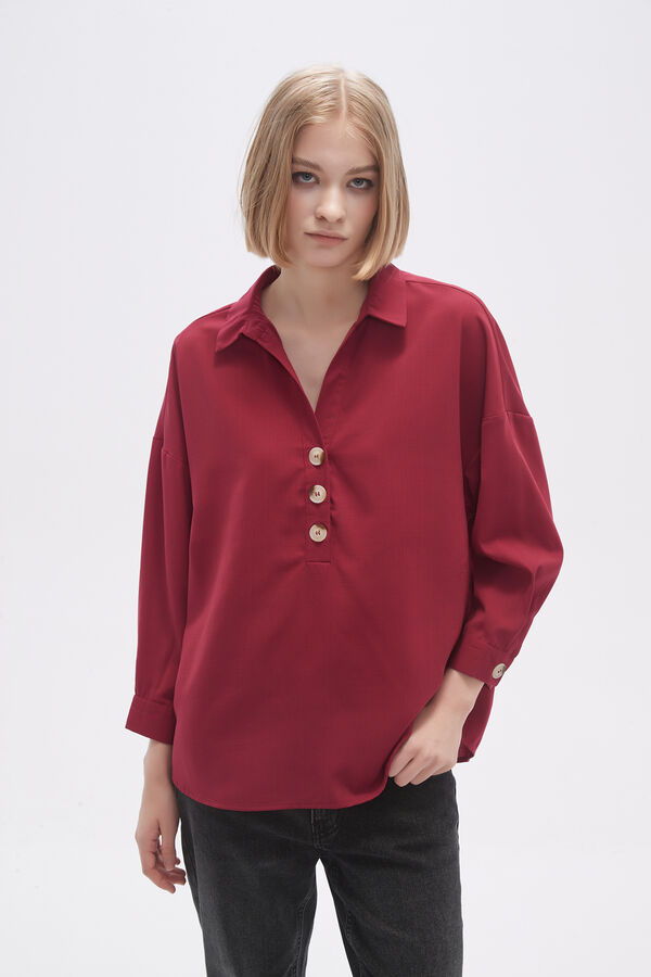 BLUSA KANSAS BORDEAUX image number null