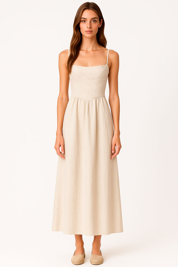 VESTIDO MIKRA MARFIL  / OFF WHITE image number null